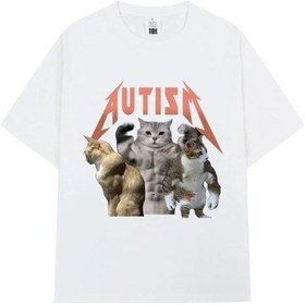 Resim Snapbuy Otizm Farkındalık T-shirt Kadın Kısa Kollu Yazlık Spor Hip Hop Modagökyüzü Mavi Gökyüzü Mavi 