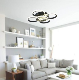 Resim Tt304-4+1-Sy Yuvarlak Tt Aydınlatma Mat Siyah Plofonyer 5 Li Led 