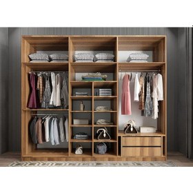 Resim Pamela 12 Kapaklı Gardırop Dolap Ceviz 270 Cm - Montaj Dahil 