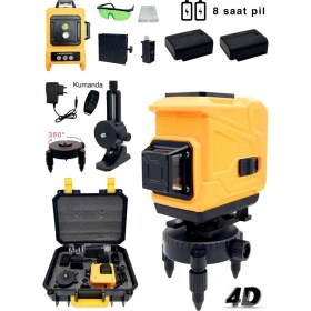 Resim 12 Satır Lazer Seviyesi 48V Pil 360 Derece Dikey Yatay Yeşil Işık Seviye Ölçme Lazermetre. 
