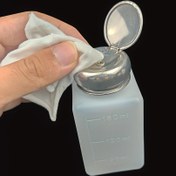 Resim 100ml/180ml/200ml/250ml Paslanmaz Çelik Kapaklı Plastik Alkol Şişesi - Cep Telefonu Temizleme Sıvısı İçin Konteyner Araçları 