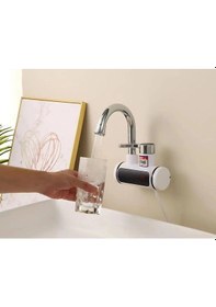 Resim Premium Serisi Yeni Nesil Elektrikli Ani Su Isıtıcı Termal Şofben Musluk Spiral Başlık Hediye Duvar Giriş Beyaz 