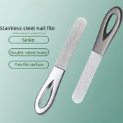 Resim Paslanmaz Çelik Çift Taraflı Tırnak Dosyası - Kalın Ayak Tırnakları için Dayanıklı Mat Bitişli Parlatma Aracı, Kolay Tutuş için Ergonomik Sap, Manikür ve Pedikür Bakımı için Mükemmel, Ayak Tırnağı Bakımı | Şık Tasarım 