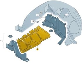 Resim Motor Alt Muhafaza Orta Parça Plastik 1J0825237R VW Golf 4 ile uyumlu 1998-2004 