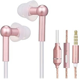 Resim Docooler Air Tube kulaklık, radyasyon önleyici kulak içi kulaklık, EMF'siz kablolu stereo kulaklık, mikrofonlu ve ses kontrollü, akıllı cihazlarla uyumlu 