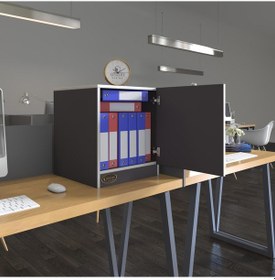 Resim Kenzlife kapaklı mutfak dolabı melek gri 039x029x29 banyo ofis komodin (m) 