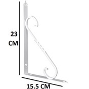 Resim Genel Markalar Renk Seçenekli Beyaz 23x15.5 Ferforje Raf Altı Metal L Ayak - Raf Altı - Tek Ebat - Beyaz 