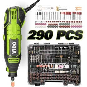 Resim Vido WD010710185 290 Parça Kalıpçı Taşlama 185W 3.2 mm 8000-33.000 Rpm 