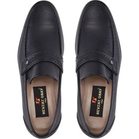 Resim Nevzat Onay Siyah Hakiki Deri Bağcıklı Loafer Erkek Günlük Ayakkabı 