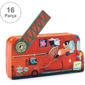 Resim Djeco Dekoratif Puzzle 16 Parça - The Fire Truck 