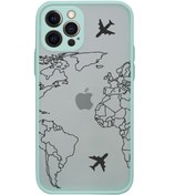 Resim mooodcase Iphone 12 Uyumlu Kamera Lens Korumalı World Map Lines Lüx Telefon Kılıfı 