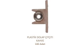 Resim Plastik Pvc Sineklik Kapı Çıtçıtı (Tutucu) 100 Adet Kahve 