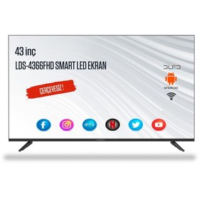 Resim NAVITECH LDS-4366FHD, 43” Uyumlu Çerçevesiz Android Smart, Full FHD LED Ekran 