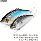 Resim 1 Adet KINGDOM Ağır Hizmet VIB Balık Yemi - 60cm/75cm Gerçekçi Büyük Swimbaits, Dahili Ağırlıklı Boncuklar, Üçlü Kancalar ve 3 Ağırlık Sistemi (10/20/30g) Bass, Turna, Alabalık, Kedi Balığı için Uyumlu - Tuzlu/Tatlı Su Sert Yem 