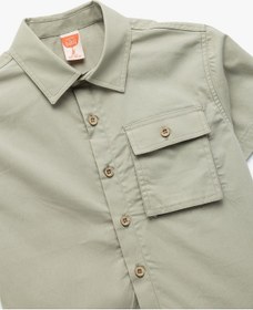 Resim Koton Pamuklu Kapaklı Cep Detaylı Kısa Kollu Gömlek Haki 5smb60103tw Haki 