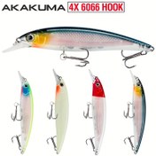 Resim 1 adet Yüzen Minnow Yem, 11.3cm/13.3g Bionik Sert Yem 4X Güçlendirilmiş Kanca ile, Balıkçılık Aksesuarı 