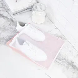 Resim Pembe Renk Ayakkabı Yıkama Filesi 35 X 40 Cm 