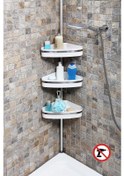 Resim Primanova Fina Yaylı Banyo Köşelik Köşe Rafı 2 Renk N39 Beyaz Çok Renkli 