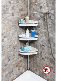 Resim Primanova Fina Yaylı Banyo Köşelik Köşe Rafı 2 Renk N39 Beyaz Çok Renkli 