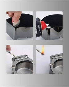Resim Epilons Yuvarlak Çakmaklı Küllük Dayanıklı Metal Yapı 