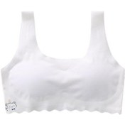 Resim Beyaz Kız Çocuk Gelişim Dönemi Geniş Elastik Askılı Sütyen Dikişsiz Göğüs Desteği Ve Kapatıcı Çelik Halkasız Natural Beyaz 