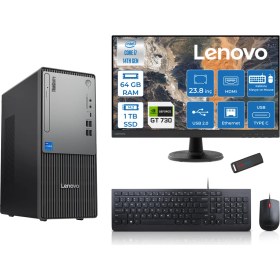 Resim Lenovo Thinkcentre Neo 50T Gen5 Intel Core I7 14700 64GB Ddr5 1tb SSD 23.8 Inç Monitör Freedos Nvidia GT730 4gb Masaüstü Bilgisayar 7302412UAS0GL00F23 + Zetta Flash Bellek 