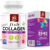 Resim Collagen Tip 1--3 Balık Kollajen 180 Tablet +Vitamin D3 K2 20 ML 