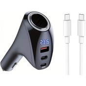 Resim Gaojunshop01 4 Portlu 170w Usb C Araç Şarj Cihazı, 12v/24v Hızlı Şarj Aleti İphone Uyumlu İpad İçin 