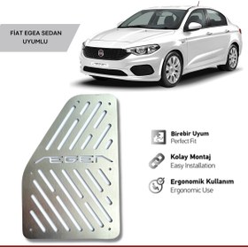 Resim Karva Fiat Egea Ayak Dinlendirme Pedalı Krom Ayak Dayama Pedalı 2015 2023 Arası Uyumlu 