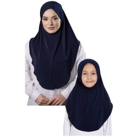 Resim Hürrem Bone Lacivert Pratik Anne Kız Kombin Tesettür Eşarp Sandy Düz Hijab 230812 02 Lacivert 