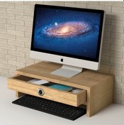 Resim Emkawood Alya Monitör Yükseltici Laptop Sehpası Safir Meşe 