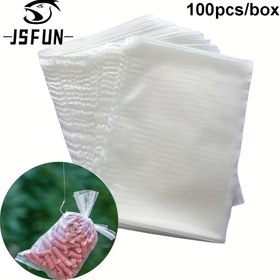 Resim JSFUN 100 adet PVA Su Çözünebilir Torba Balıkçılık Torbası Ağ Torbası Katı Yemler için Karp Balıkçılığı Ekipmanları Takım 