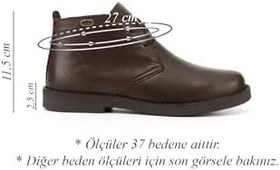 Resim GÖNDERİR Kadın Oxford Kalıp Kauçuk Taban Hakiki Deri Bot GKZB13451456 