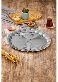 Resim Cooker 35 Cm Metal Yuvarlak Gümüş Sunum Tepsisi Ckr3903 Diğer 