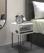 Resim Kenzlife Komodin Ortense Byz Komidin 44*29*29 Metal Ayaklı Orta Zigon Sehpa Minik Boy (M) 