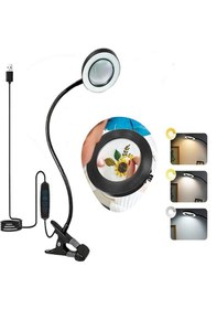 Resim 3 Renk 10x Büyüteçli Çalışma Lambası Masa Lambası 