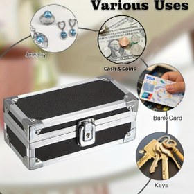 Resim Kilitli Para Kutusu, Koleksiyoncular için Alüminyum Alaşımlı Nakit Saklama Kutusu, Uyuşturucu Koruma Güvenlik Bankası, İlaçlar, Takı, Kozmetik vb. İçin Depolama Kutuları 