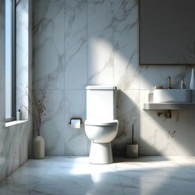 Resim Turavit Alize Beyaz Kanallı Alttan Çıkışlı Klozet Takımı ALZ6003, Nkp İnci Yavaş Kapak 