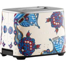 Resim Retro Bej Çini Ekmek Kızartma Makinesi, Şık ve Kullanışlı Ev Gereçleri 