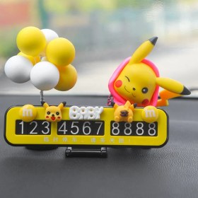 Resim Linrim Park Plakası Sevimli Pikachu Gizli Hareketli Araba Telefon Kartı Kişiselleştirilmiş Araba Süsleri Bebek Dekorasyon (Yurt Dışından) 