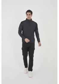 Resim Camp Scoutland Camp138 Outdoor Tactical Su iticili Erkek Antrasit-Siyah Taktik Sweatshirt Antrasit 