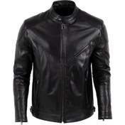 Resim By Motto Amazon Erkek Hakiki Deri Ceket Siyah 