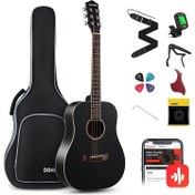 Resim Donner DAT-110D Dreadnought Travel Akustik Gitar Seti (Siyah) 