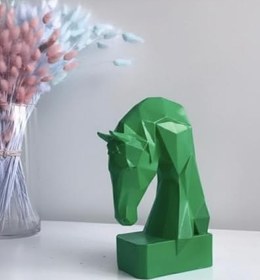 Resim Dekoratif Kitap Tutucu Kübit At Figürlü Biblo yeşil 