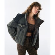 Resim Twist Leopar Desen Kadın Denim Mont (TW6250012058) 