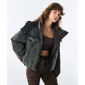 Resim Twist Leopar Desen Kadın Denim Mont (TW6250012058) 