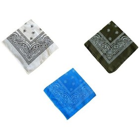 Resim Pamuklu Klasik Desen Unisex 3lü Bandana Seti Renkli Bandana Etnik Desenli A Kalite Bandana Açık Sarı 