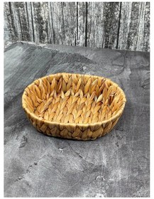 Resim 2 Adet Hasır Ekmeklik Saklama Kutusu Organizer Sepet Oval Hasır 