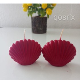 Resim 2'li Kırmızı Mini Istiridye Deniz Kabuğu 1. Kalite Soya Doğal Mum 