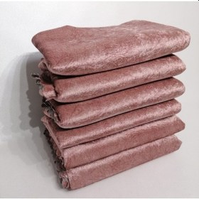 Resim İpek Kadife Damarlı Desen Süngerli Koltuk Çekyat Örtüsü Pudra 